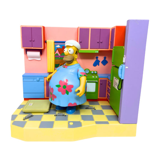 Simpsons World of Springfield Muumuu Homer and Kitchen Set Playmates Diorama