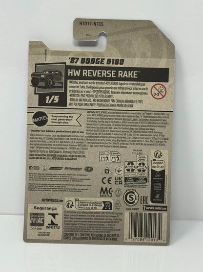 Hot Wheels HW Reverse Rake 1987 Dodge D100 1:64 Diecast V3