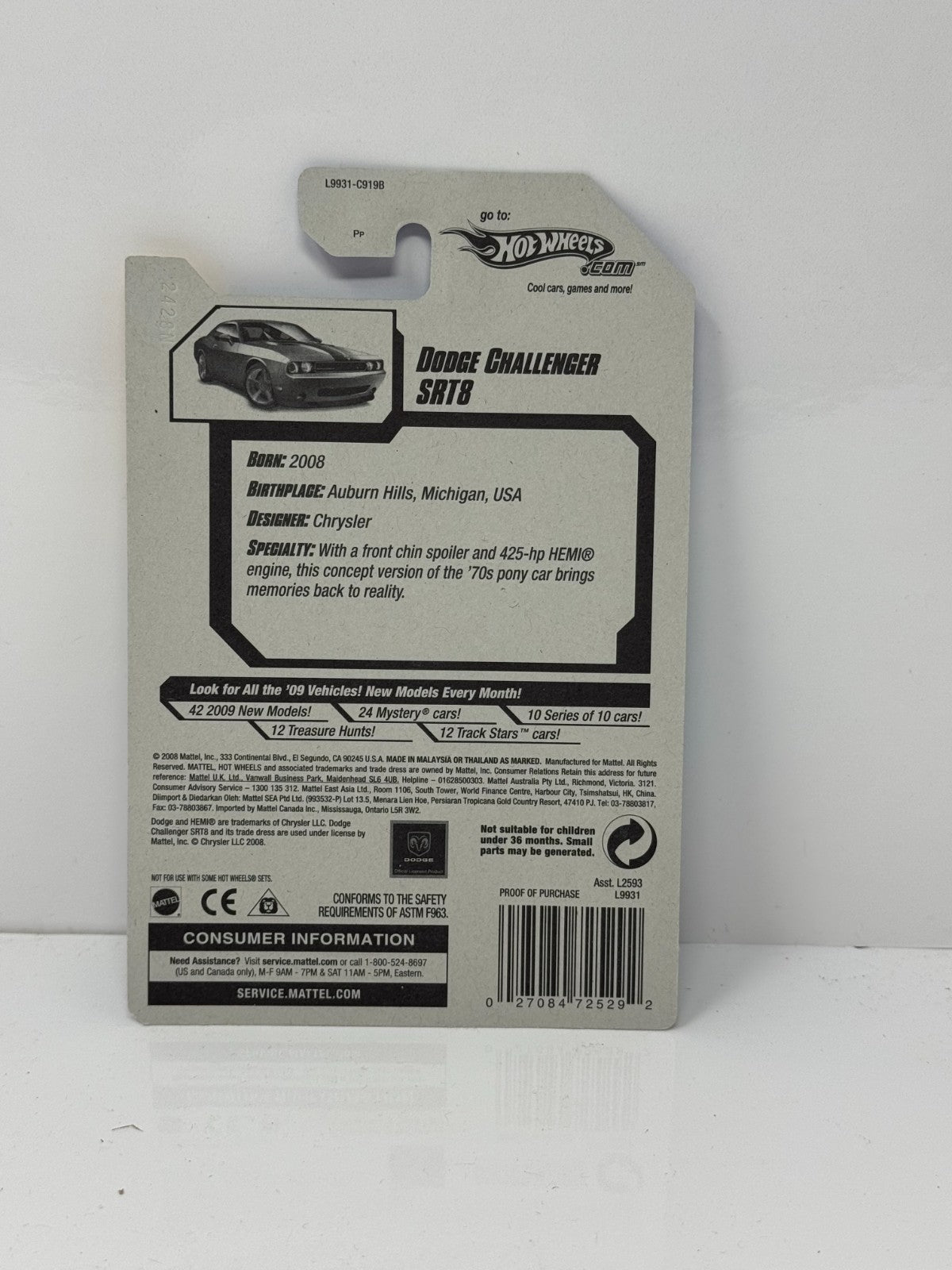 Hot Wheels New Models 2008 Dodge Challenger SRT8 1:64 Diecast Factory Sealed