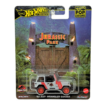 Hot Wheels Premium Jurassic Park 1992 Jeep Wrangler Sahara 1:64 Diecast