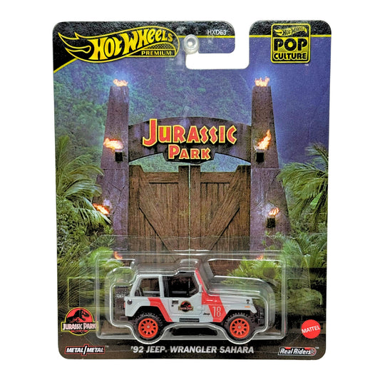 Hot Wheels Premium Jurassic Park 1992 Jeep Wrangler Sahara 1:64 Diecast