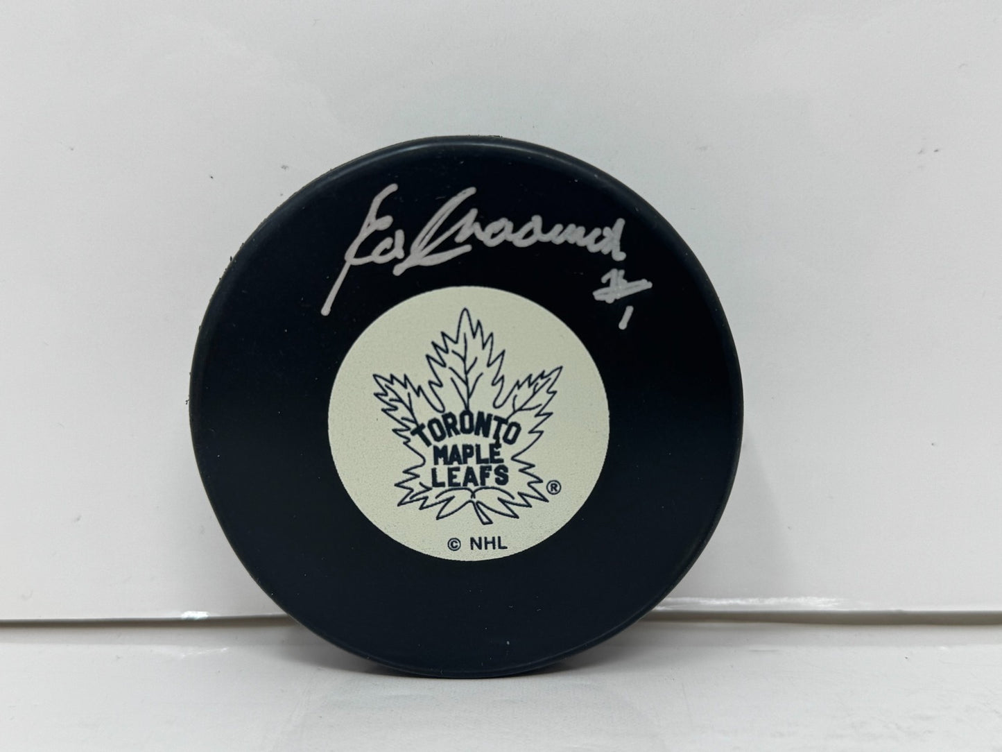 Ed Chadwick Toronto Maple Leafs Signed NHL Autograph Puck Silver Auto
