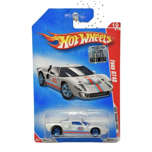 Hot Wheels Web Trading Cars Ford GT40 1:64 Diecast Factory Sealed White