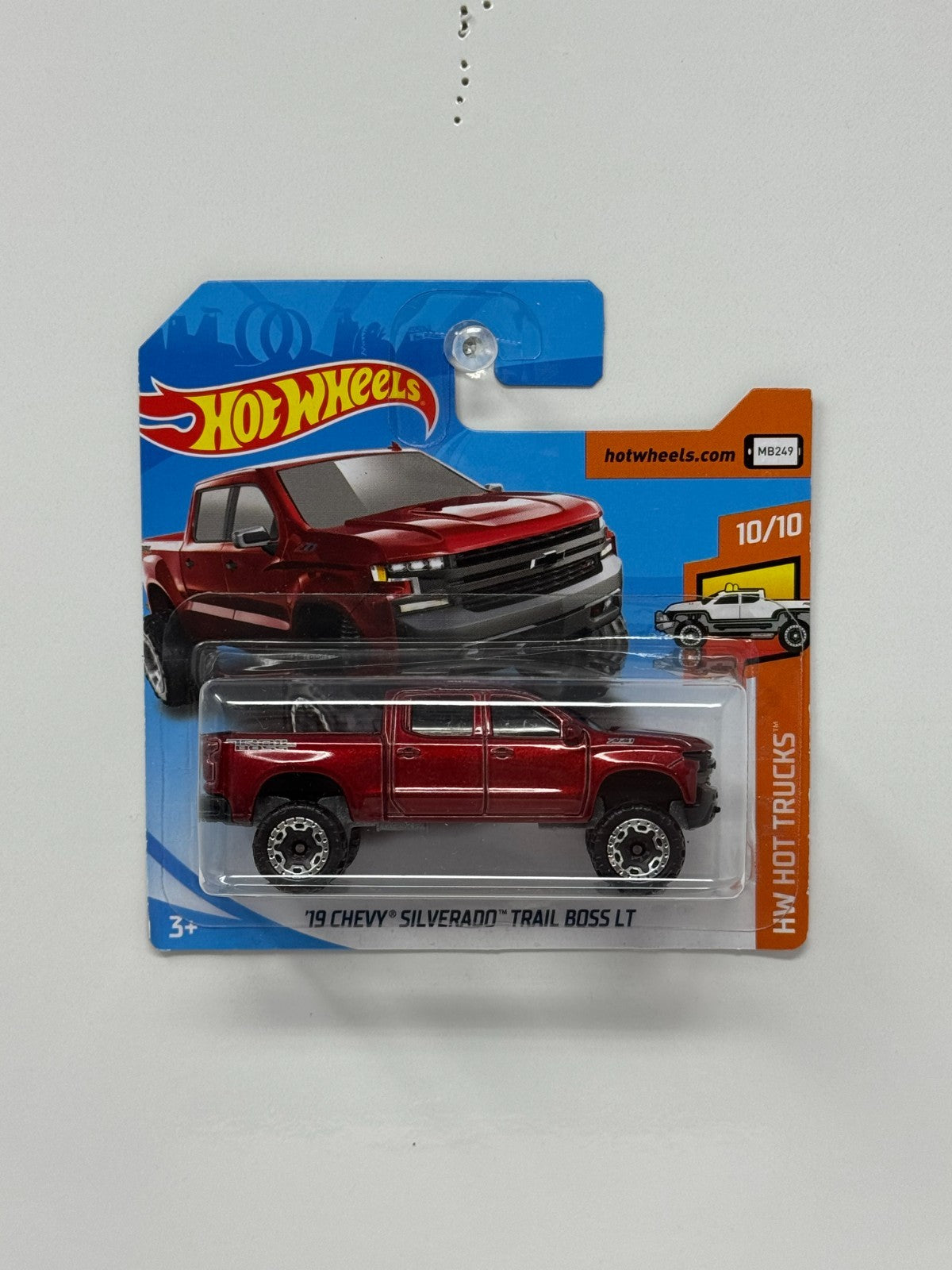 Hot Wheels Hot Trucks 2019 Chevy Silverado Trail Boss LT 1:64 Diecast Short Card