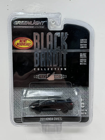 Greenlight Black Bandit 2011 Honda Civic Si 1:64 Diecast