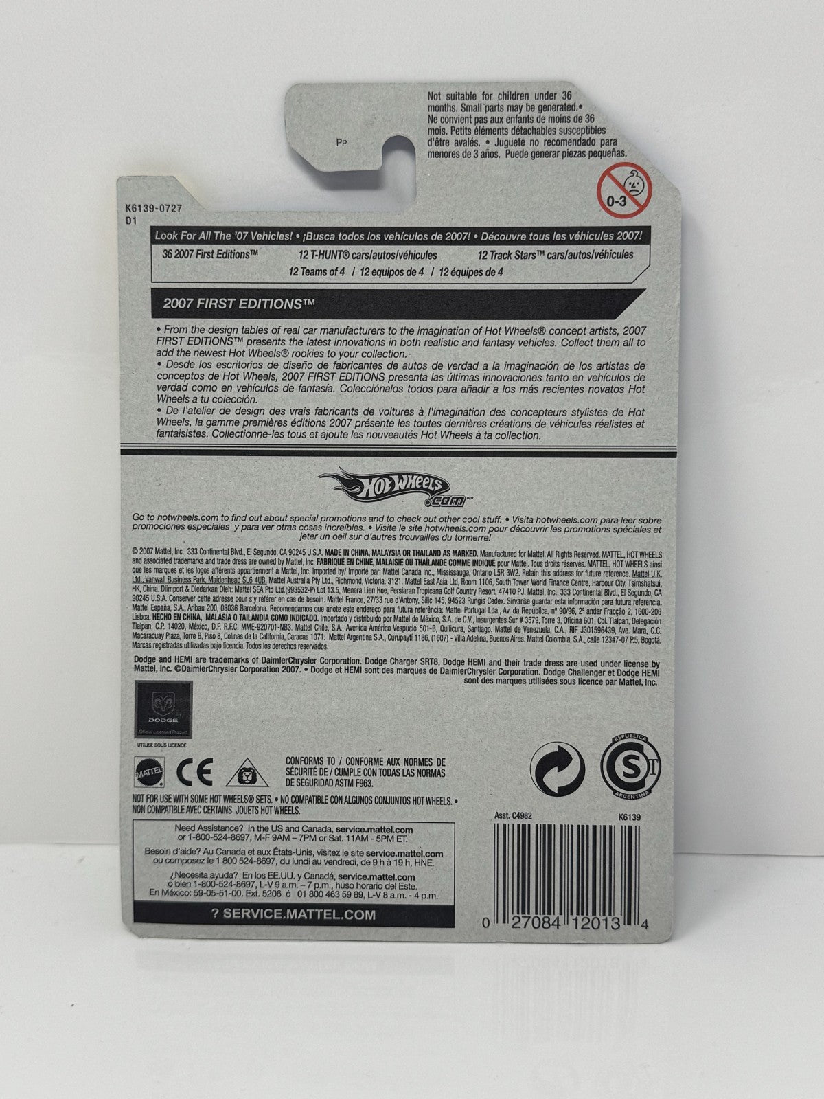 Hot Wheels First Editions Dodge Charger SRT8 1:64 Diecast Silver