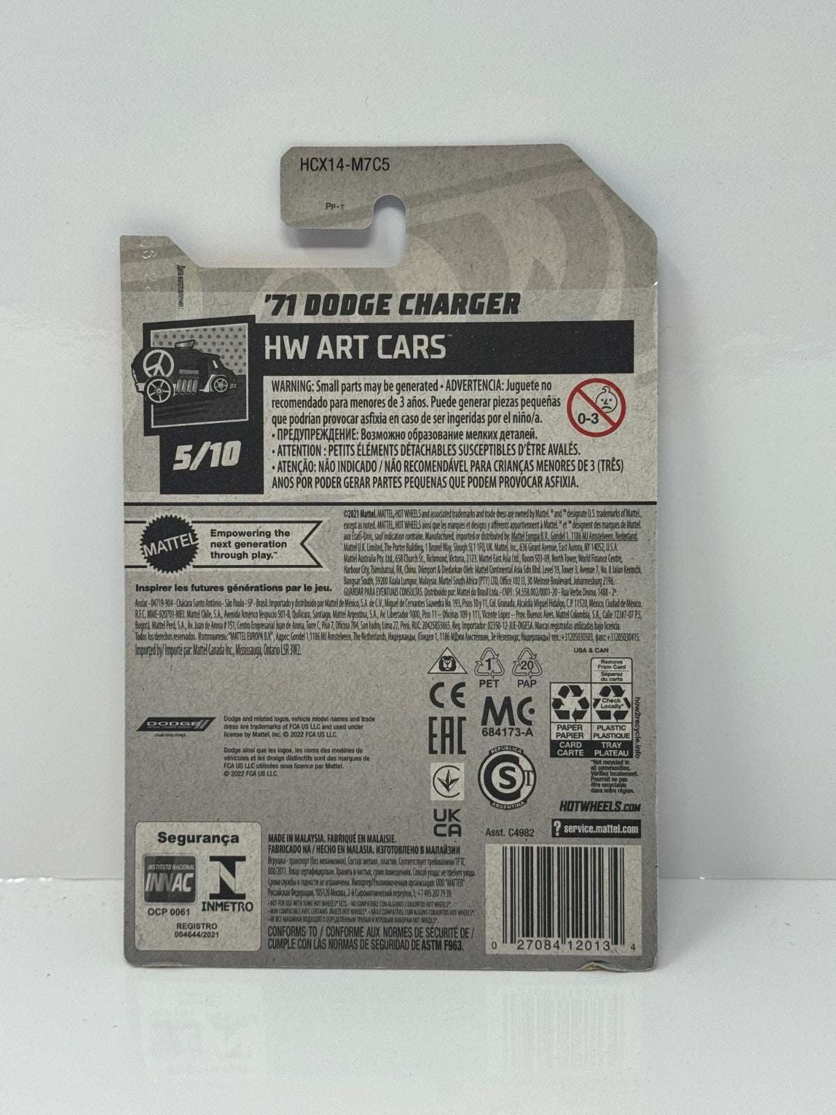 Hot Wheels Art Cars 1971 Dodge Charger 1:64 Diecast Red