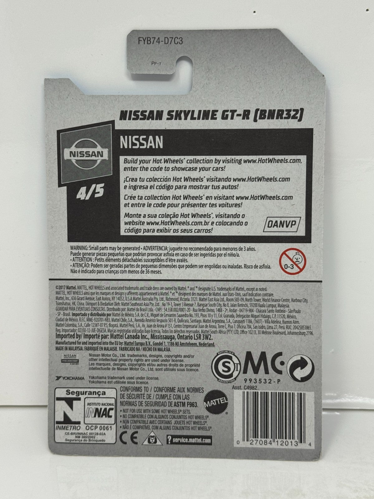Hot Wheels Nissan Skyline GT-R BNR32 1:64 Diecast Blue