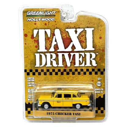 GreenLight Hollywood Taxi Driver 1975 Checker Taxi 1:64 Diecast Yellow
