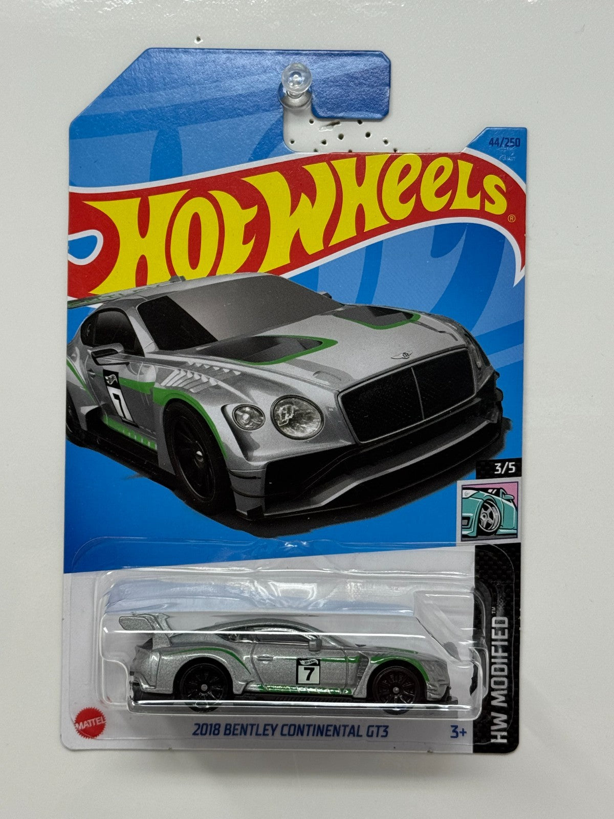 Hot Wheels Modified 2018 Bentley Continental GT3 1:64 Diecast Silver