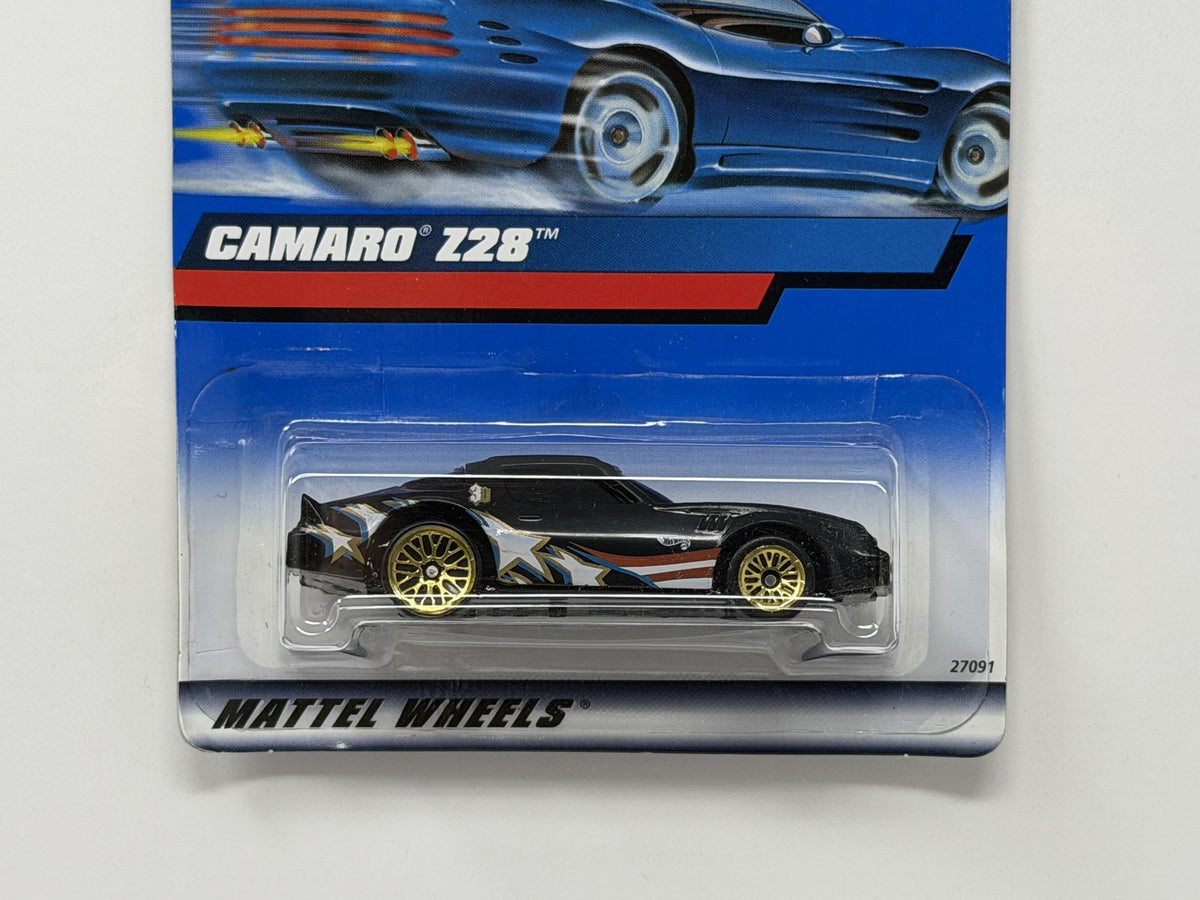 Hot Wheels Mainline 1993 Chevrolet Camaro Z28 1:64 Diecast Black USA Flag