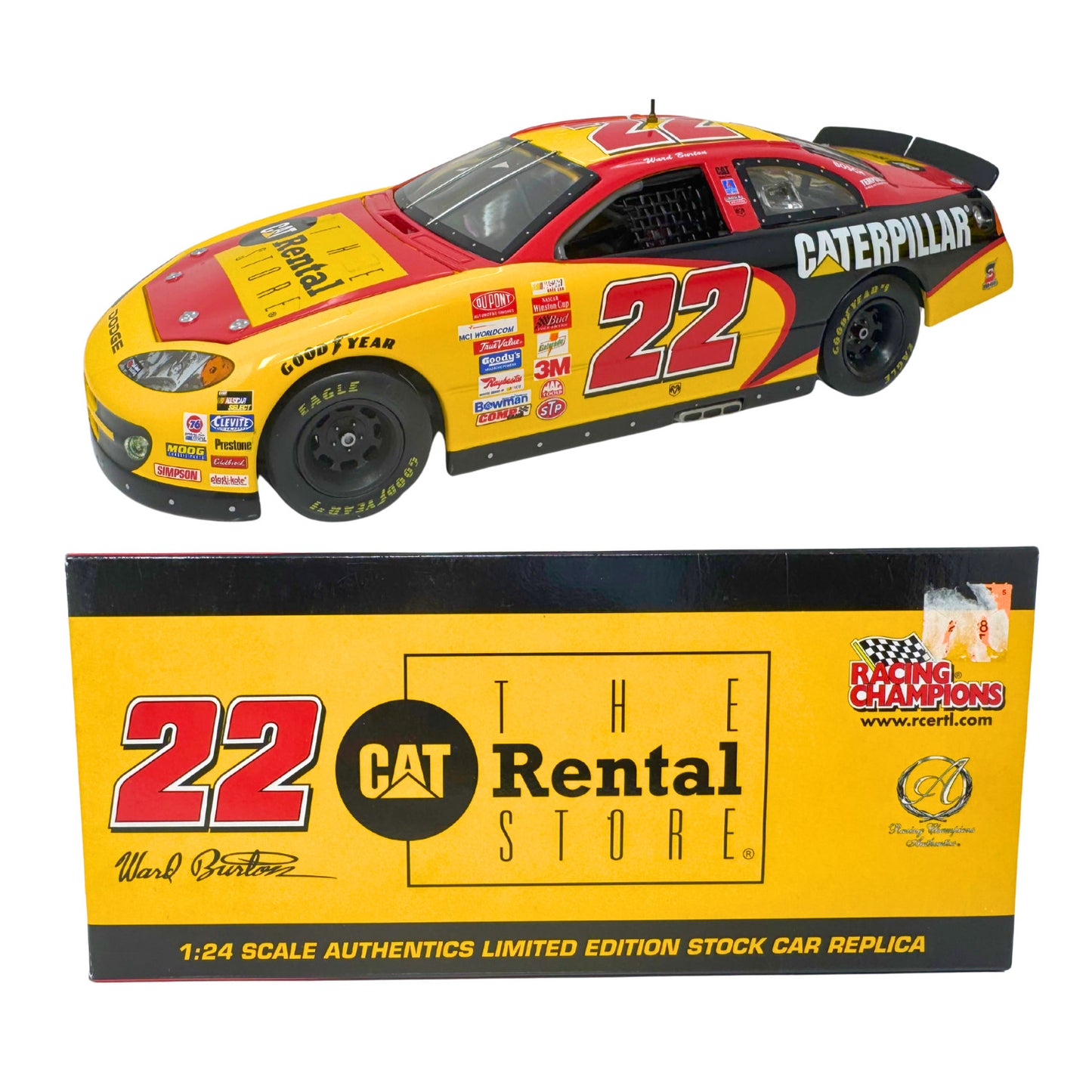 Racing Champions Nascar Ward Burton #22 The Cat Rental Store 1:24 Diecast