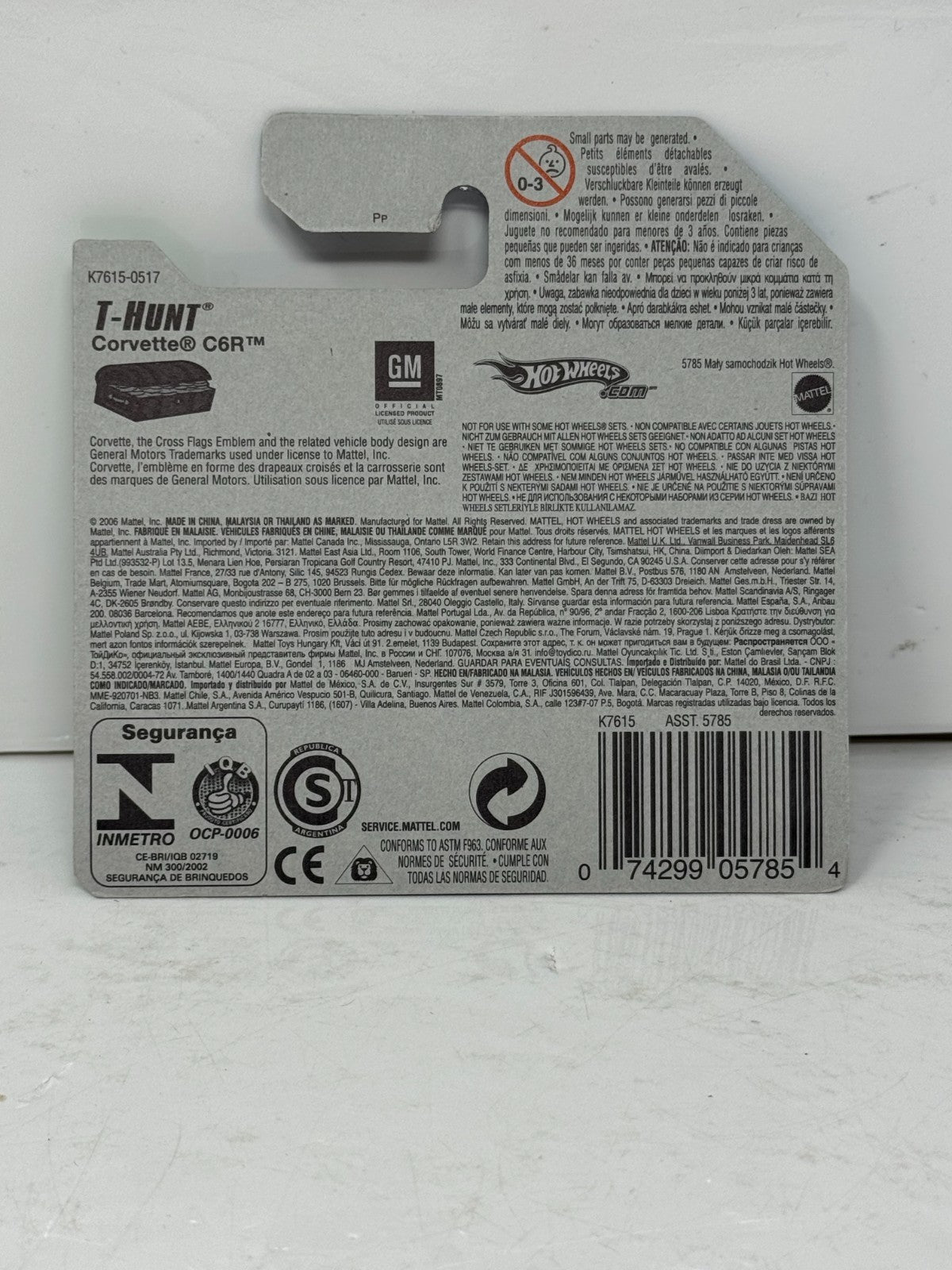 Hot Wheels Treasure Hunt Chevy Corvette C6R 1:64 Diecast Short Card