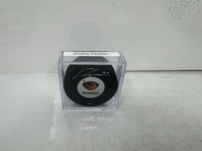 Ondrej Pavelec Atlanta Thrashers Signed NHL Autograph Puck Silver Auto