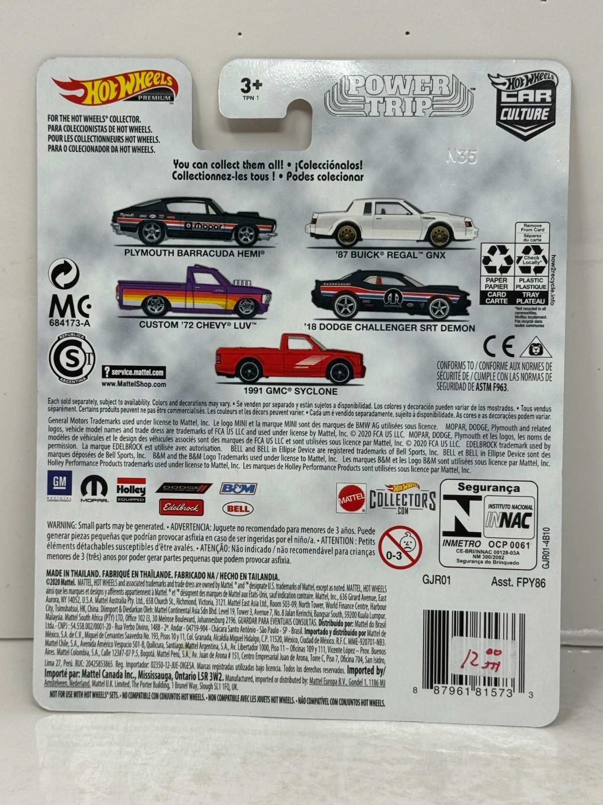Hot Wheels Premium Power Trip 1991 GMC Syclone 1:64 Diecast