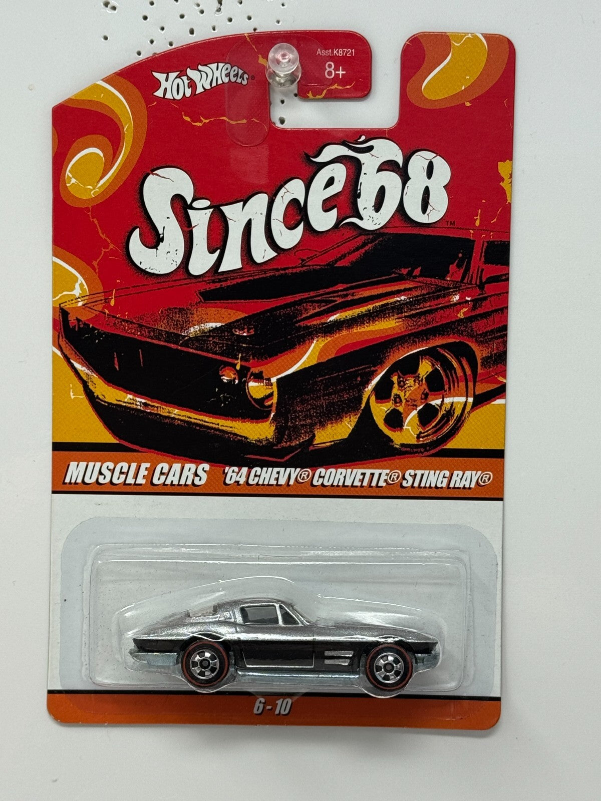 Hot Wheels Since '68 Muscle Cars 1964 Chevy Corvette Sting Ray 1:64 Diecast