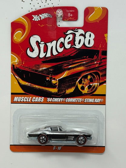 Hot Wheels Since '68 Muscle Cars 1964 Chevy Corvette Sting Ray 1:64 Diecast