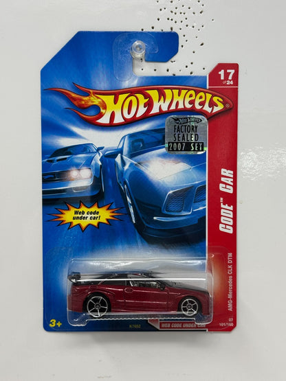 Hot Wheels Code Car 2007 Mercedes CLK DTM 1:64 Diecast Red Factory Sealed