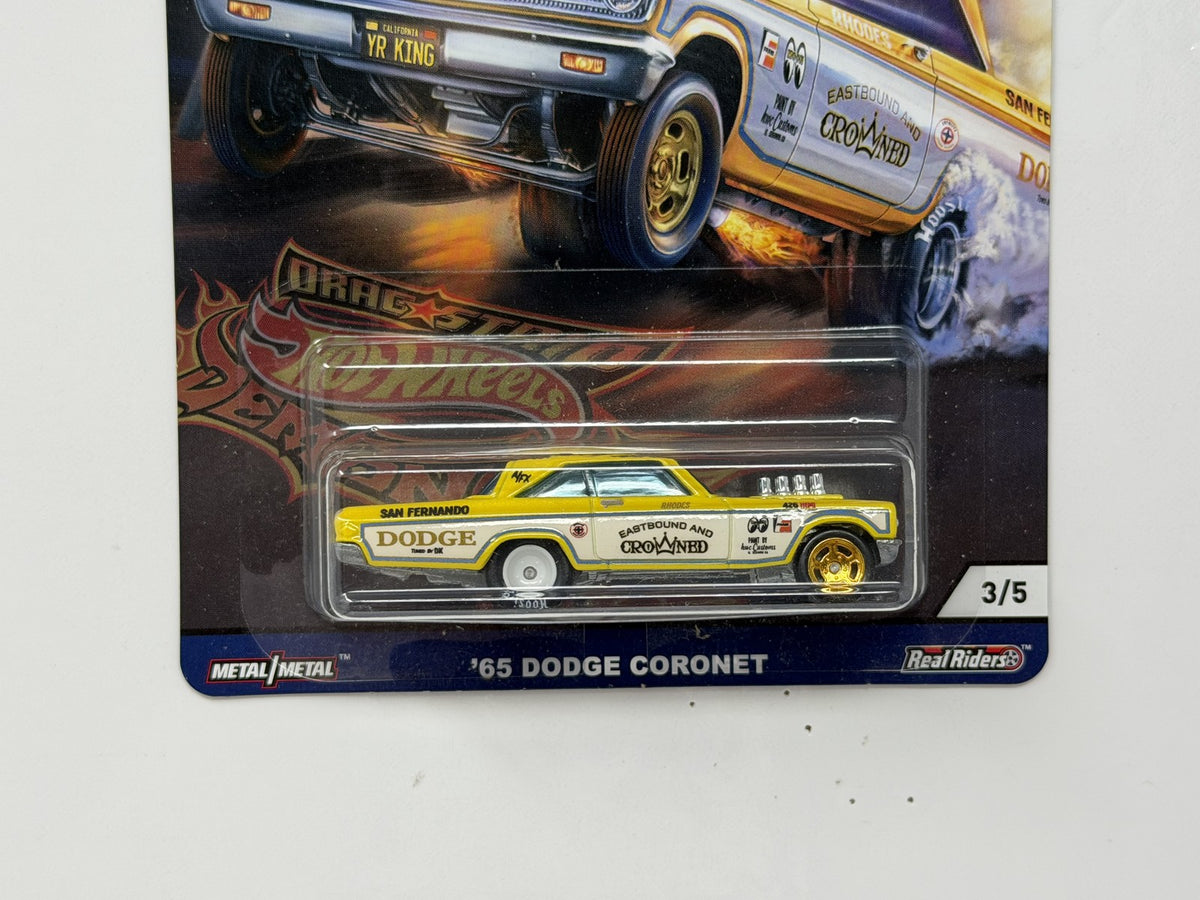 Hot Wheels Drag Strip Demons 1965 Dodge Coronet 1:64 Diecast Real Riders