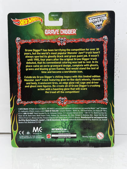 Hot Wheels Monster Jam Grave Digger Walmart Mail In Glow in Dark 1:64 Diecast