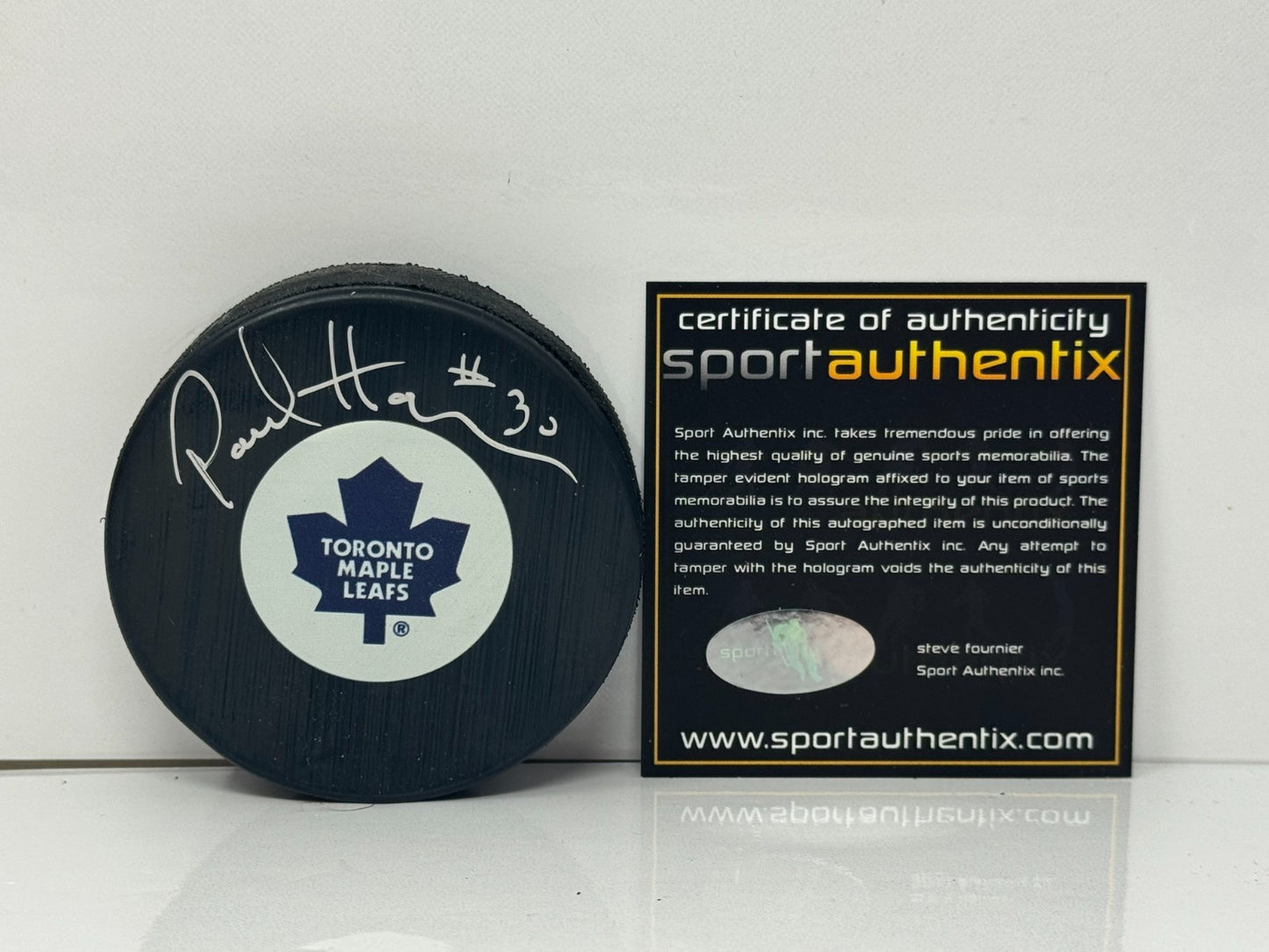 Paul Harrison Toronto Maple Leafs Signed NHL Autograph Puck Silver Auto