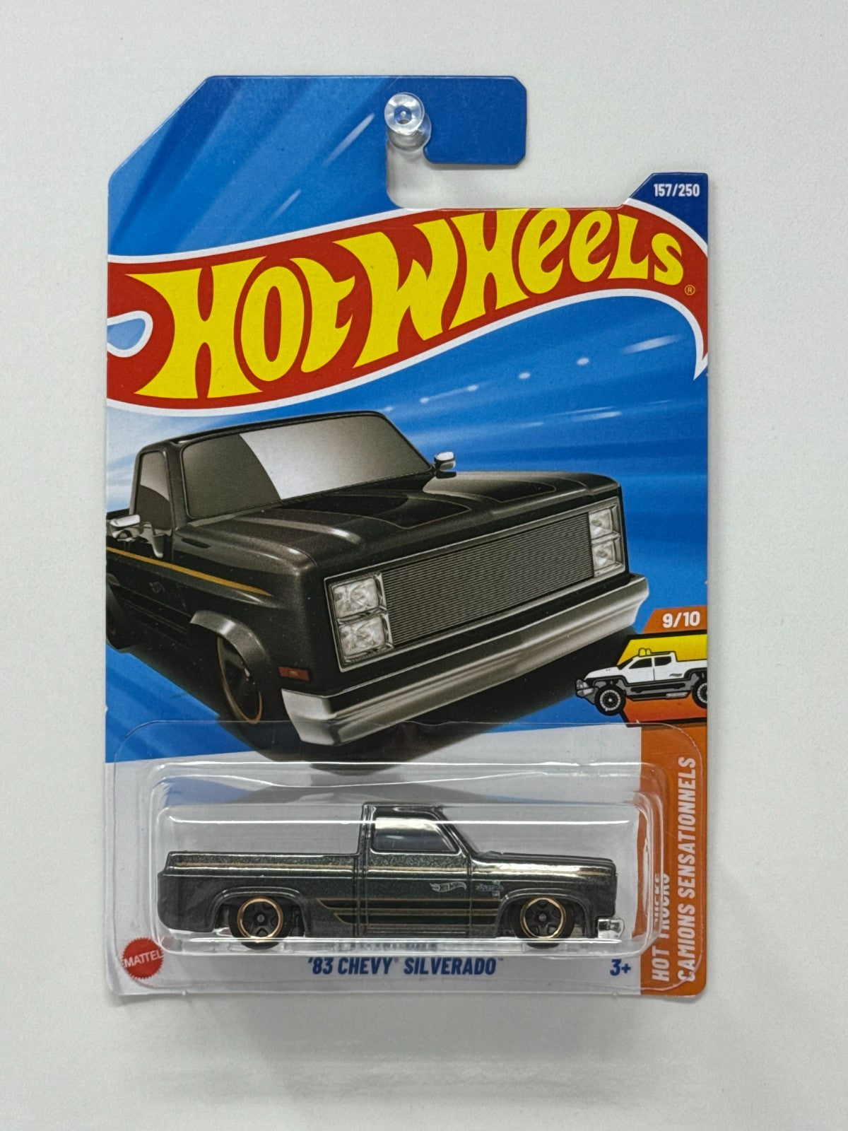 Hot Wheels Hot Trucks 1983 Chevy Silverado Black Gold Trim 1:64 Diecast