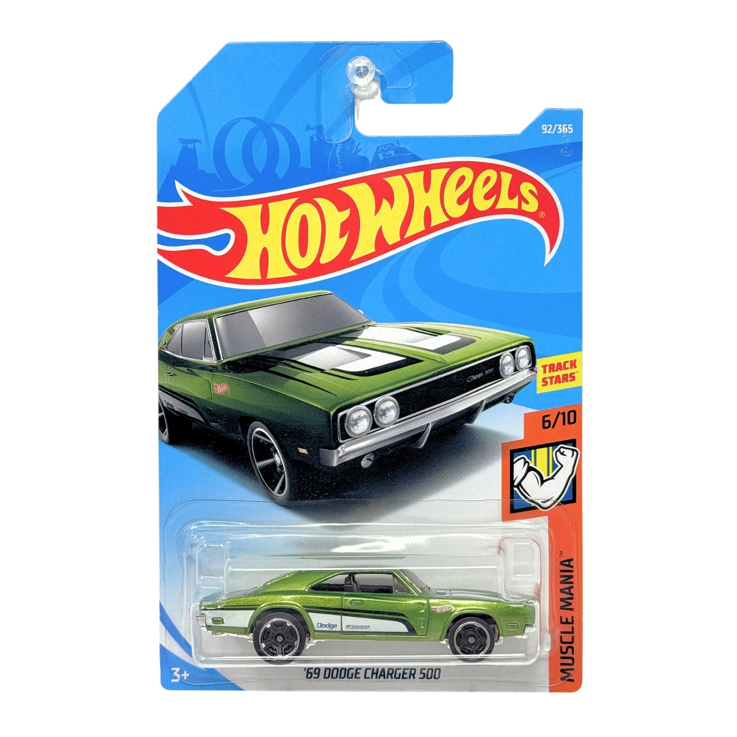 Hot Wheels Muscle Mania 1969 Dodge Charger 500 1:64 Diecast Green