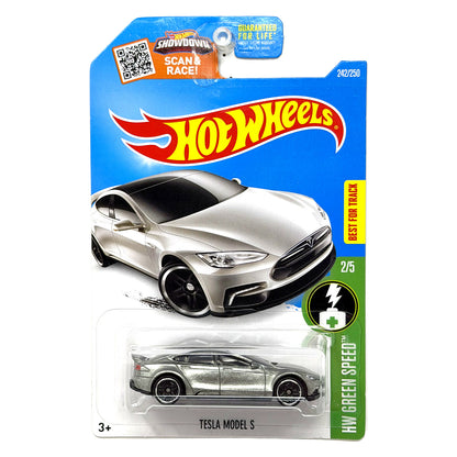 Hot Wheels ZAMAC HW Green Speed Tesla Model S 1:64 Diecast