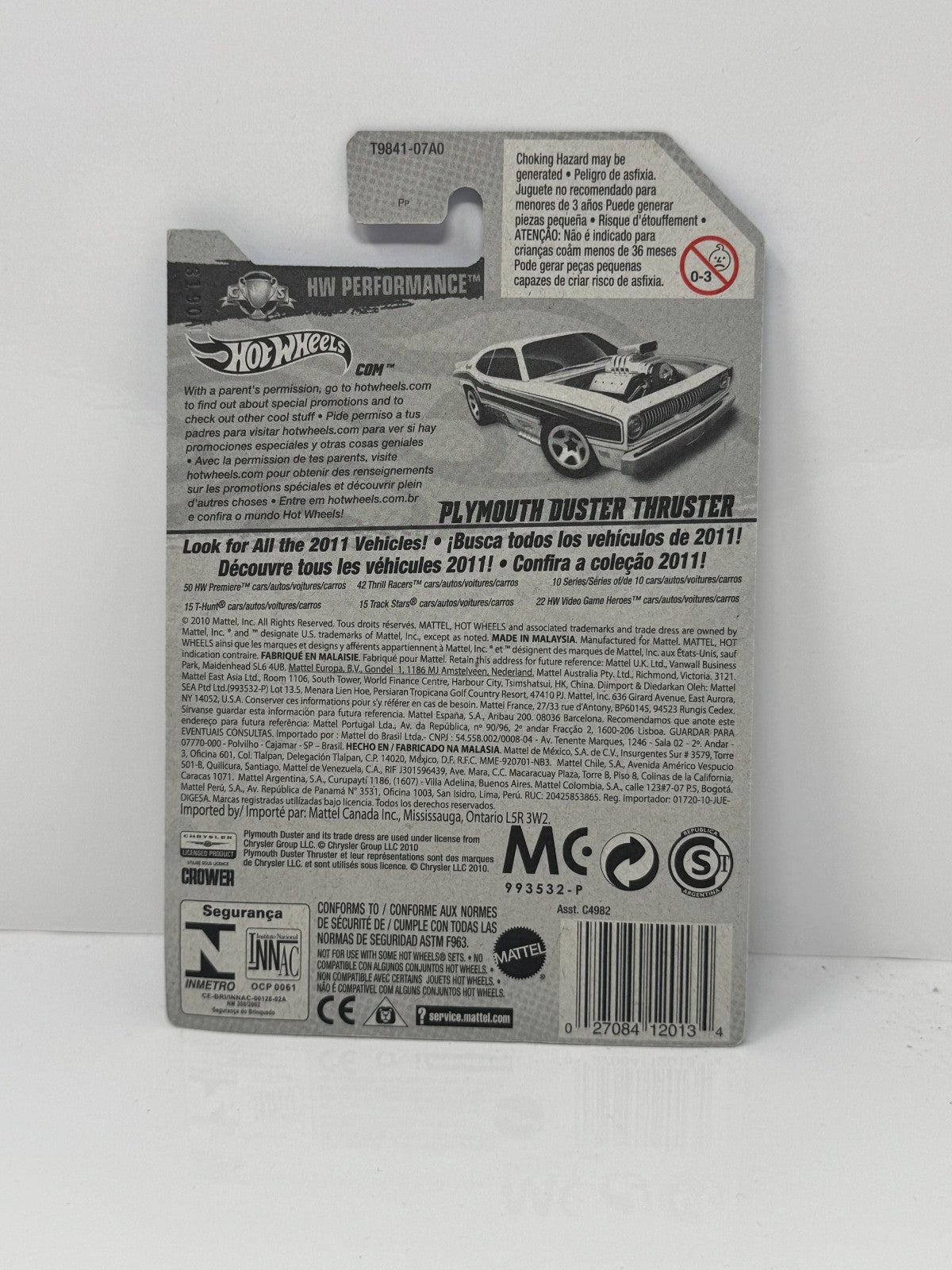 Hot Wheels Performance Plymouth Duster Thruster 1:64 Diecast White