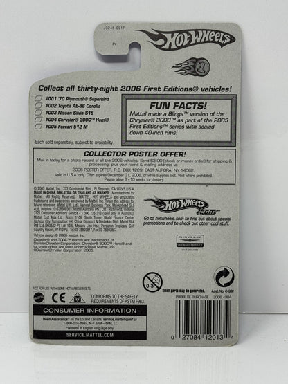 Hot Wheels First Edition Chrysler 300C Hemi 1:64 Diecast Silver FTE