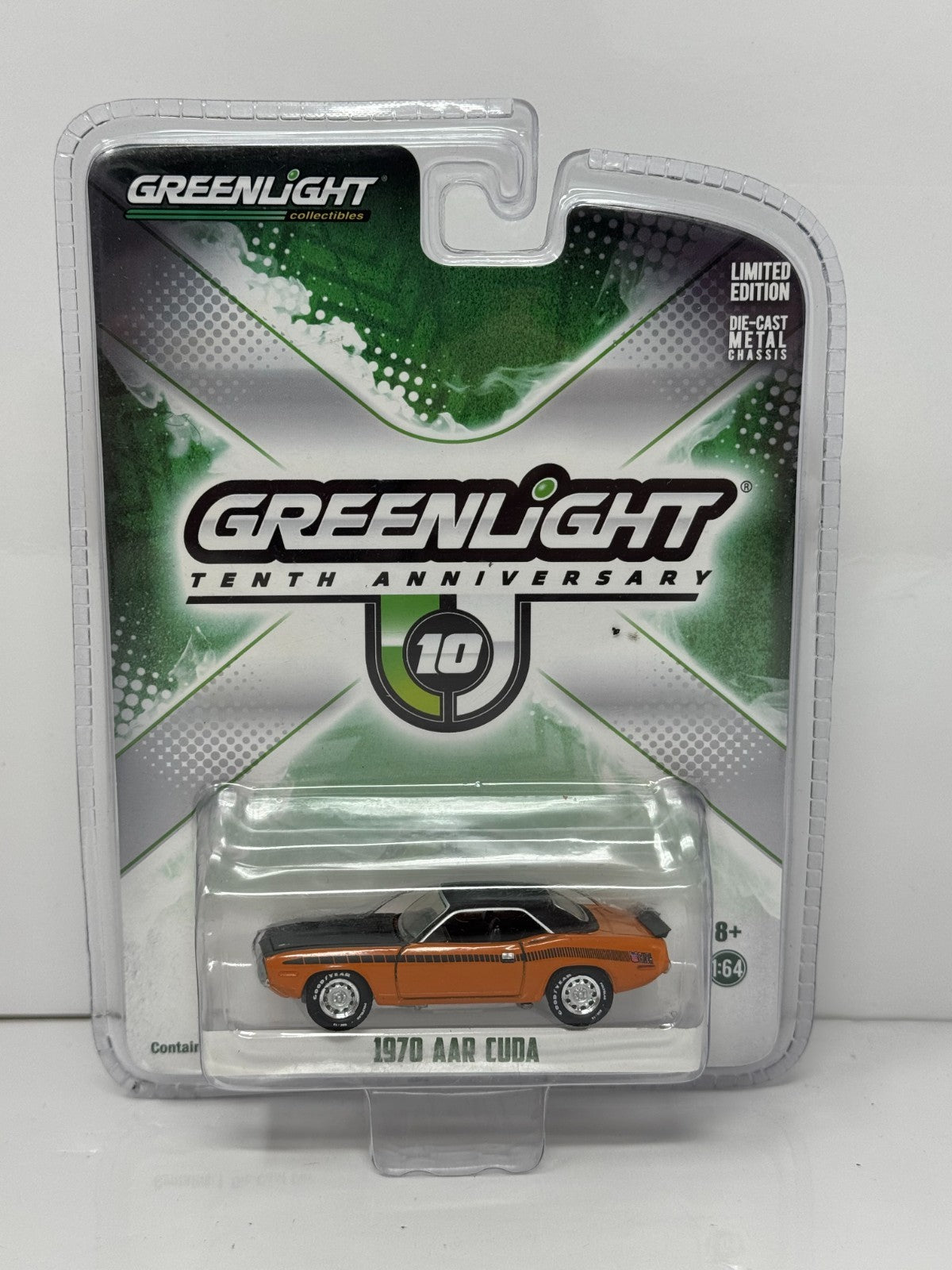 Greenlight Tenth Anniversary 10th 1970 AAR Cuda 1:64 Diecast