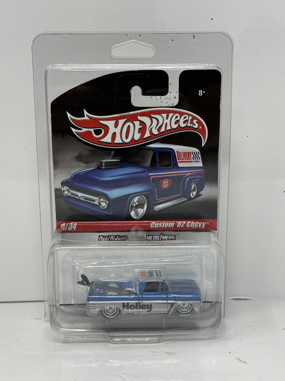 Hot Wheels Slick Rides Custom 1962 Chevrolet Pickup Holley 1:64 Diecast Blue