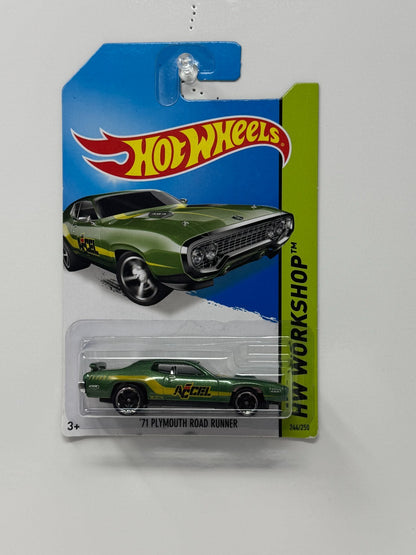Hot Wheels Workshop 1971 Plymouth Road Runner 1:64 Diecast Green
