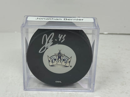 Jonathan Bernier Los Angeles Kings Signed NHL Autograph Puck Silver Auto