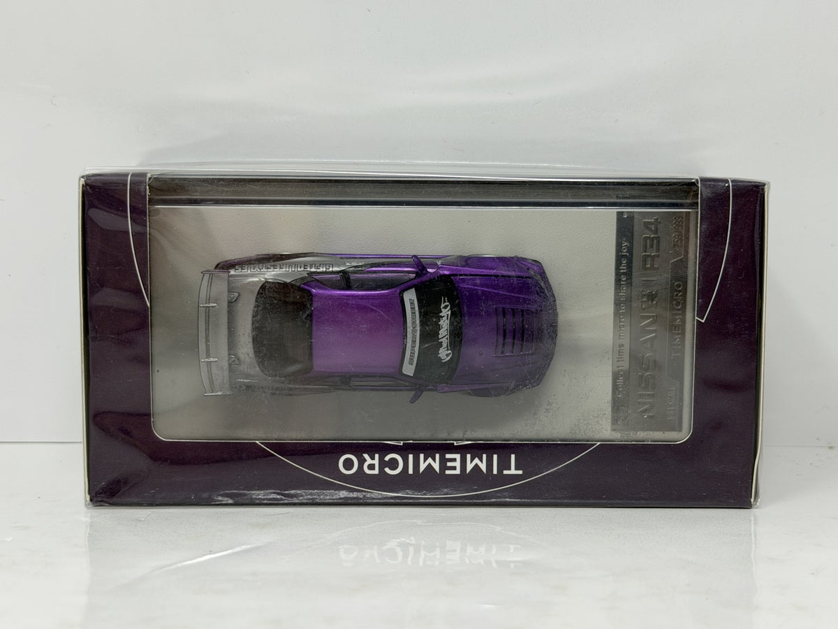 Time Micro Nissan Skyline GT-R R34 1:64 Diecast Purple Lace Boxed