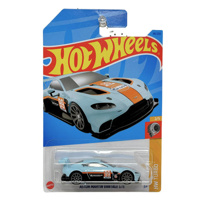 Hot Wheels Turbo Aston Martin Vantage GTE Gulf 1:64 Diecast Light Blue