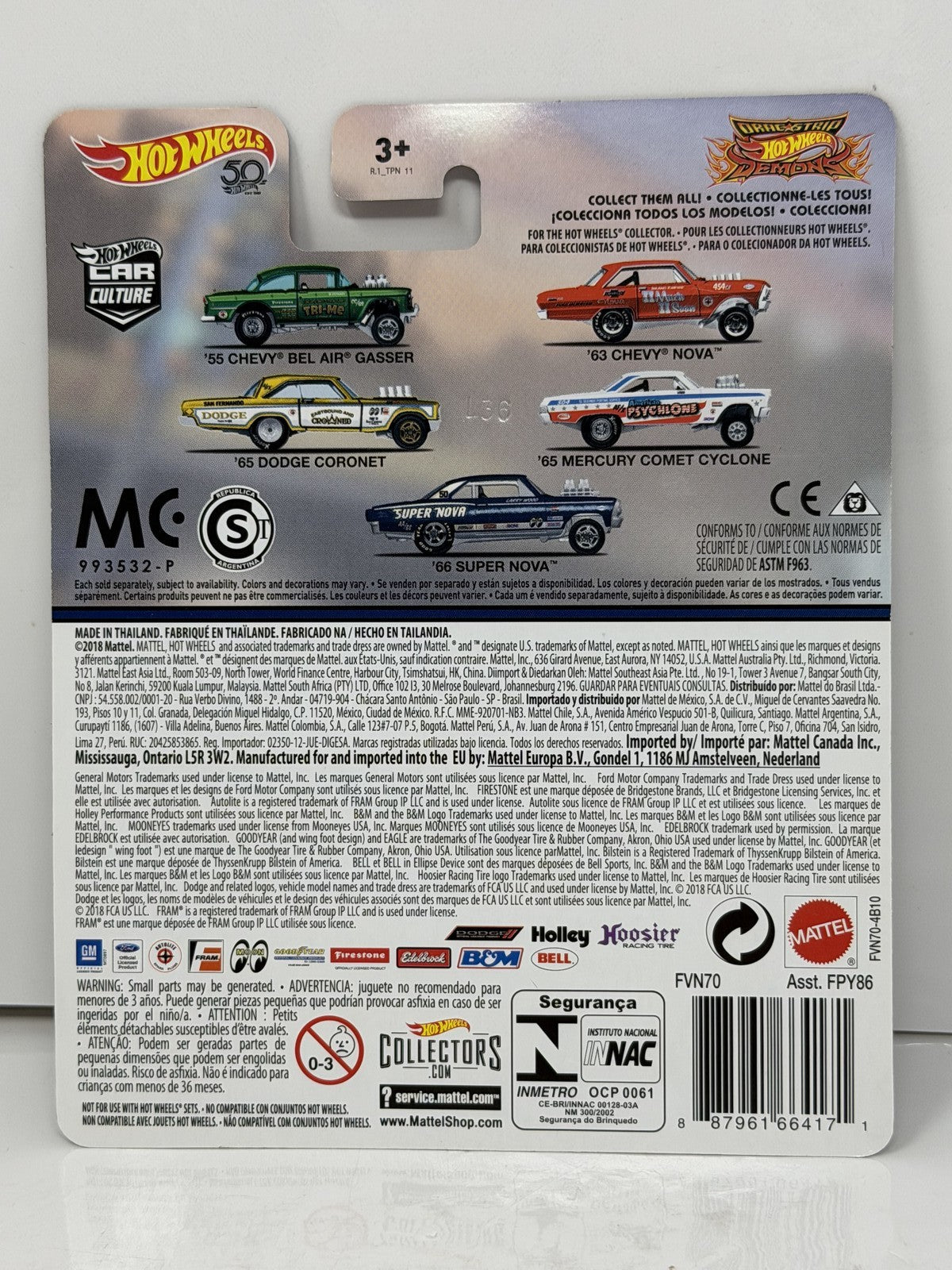 Hot Wheels Drag Strip Demons 1966 Super Nova 1:64 Diecast Real Riders