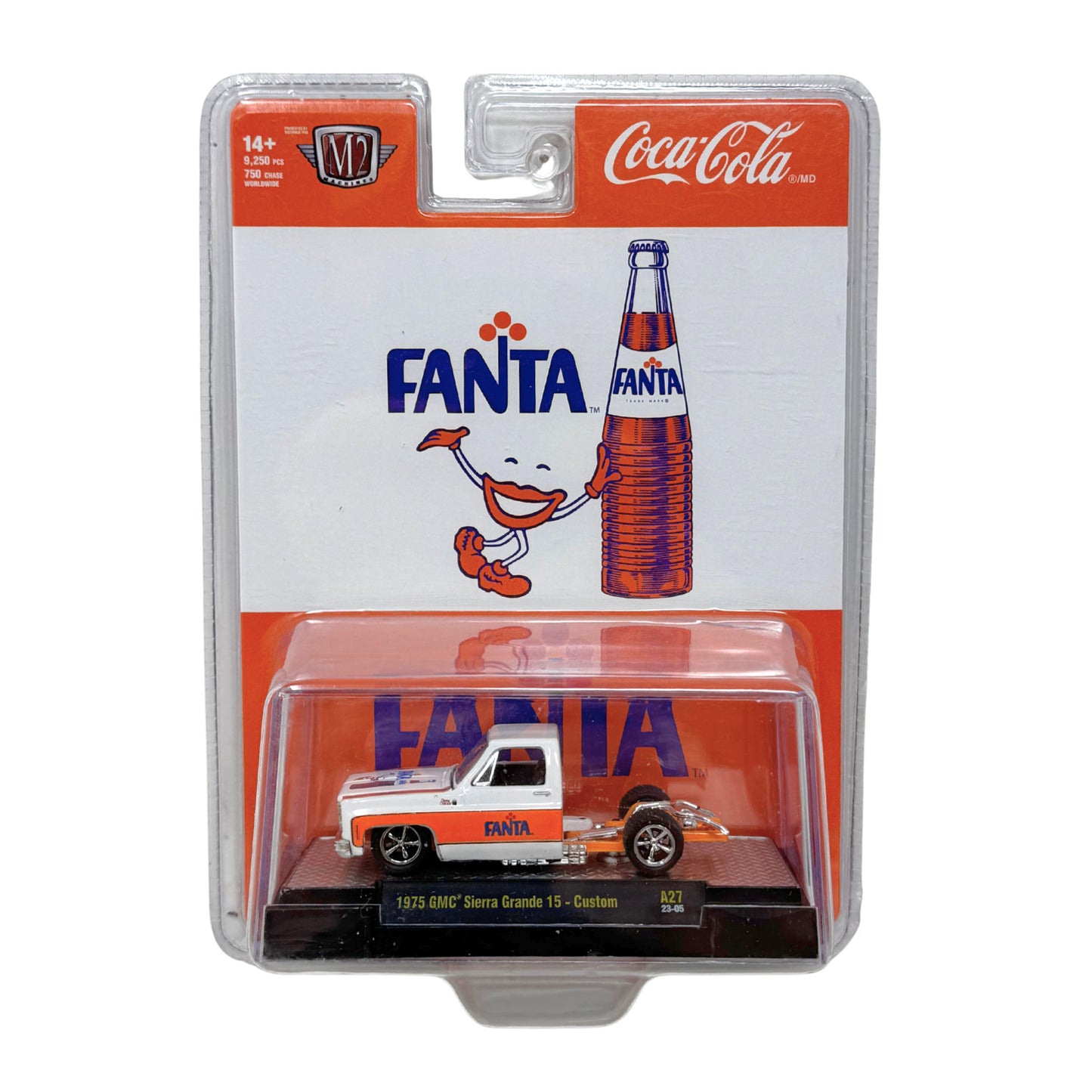M2 Machines Coca-Cola Fanta 1975 GMC Sierra Grande 15 Custom 1:64 Diecast