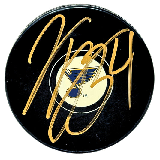 Jake Allen St. Louis Blues Signed NHL Autograph Puck Gold Auto