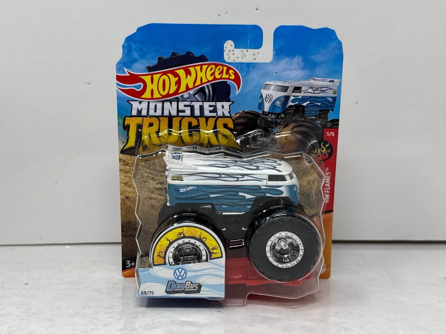 Hot Wheels Monster Trucks Volkswagen Drag Bus HW Flames 1:64 Diecast