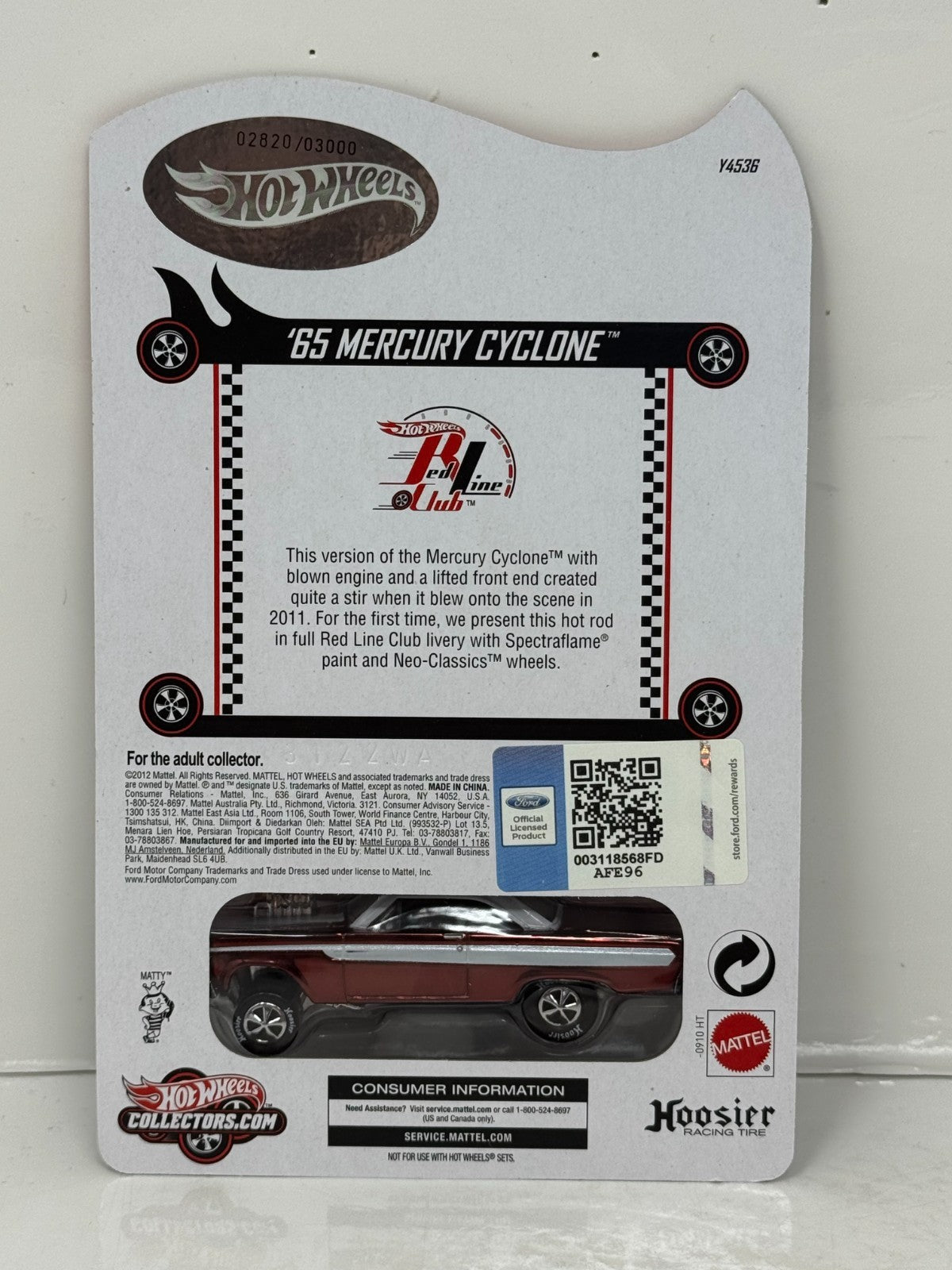Hot Wheels RLC Redline Club 1965 Mercury Cyclone 1:64 Diecast