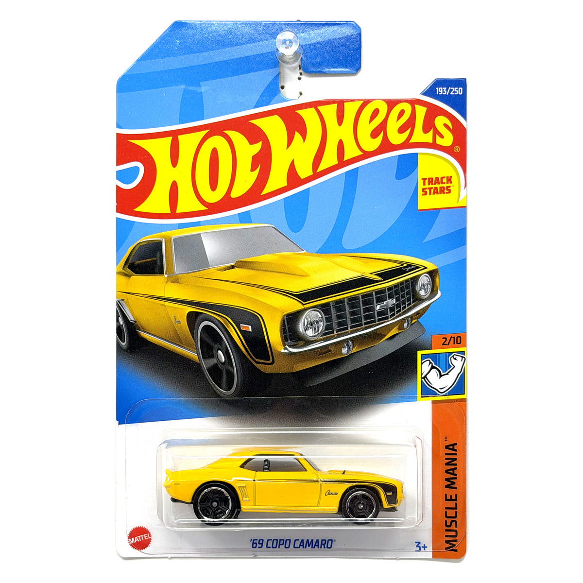 Hot Wheels Muscle Mania 1969 Chevrolet COPO Camaro 1:64 Diecast Yellow