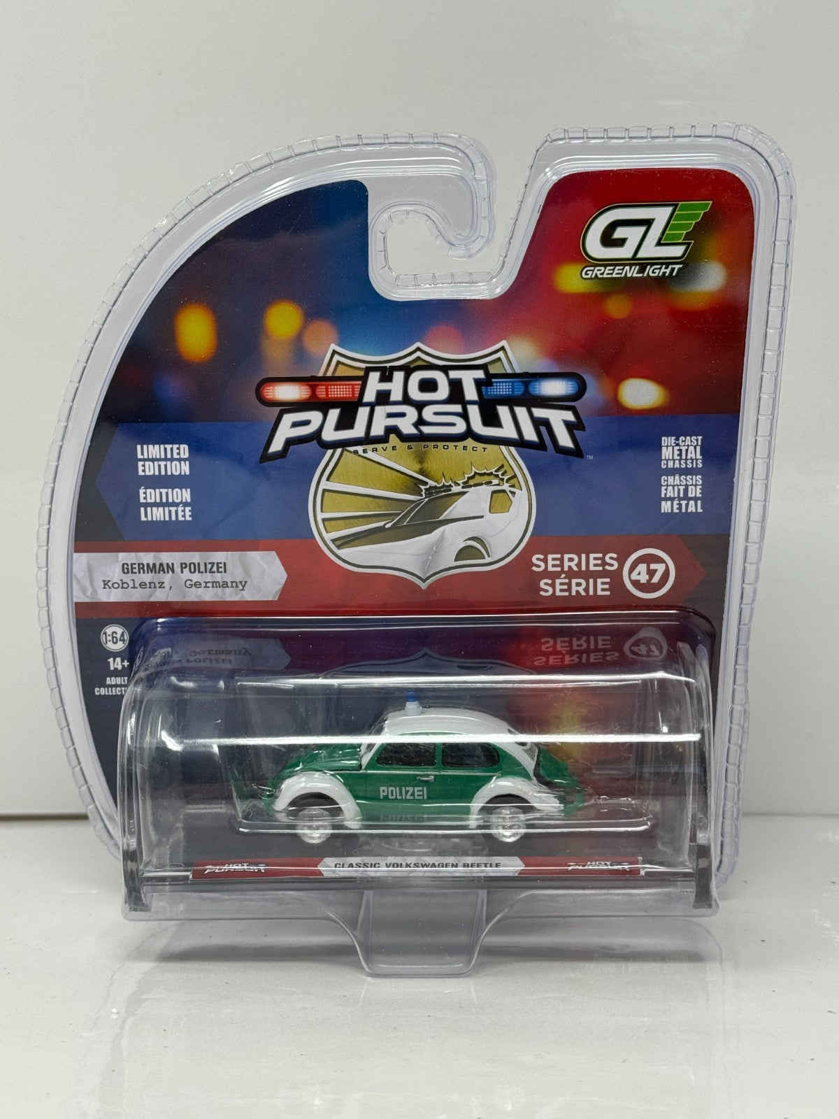 Greenlight Hot Pursuit Classic Volkswagen Beetle German Polizei 1:64 Diecast
