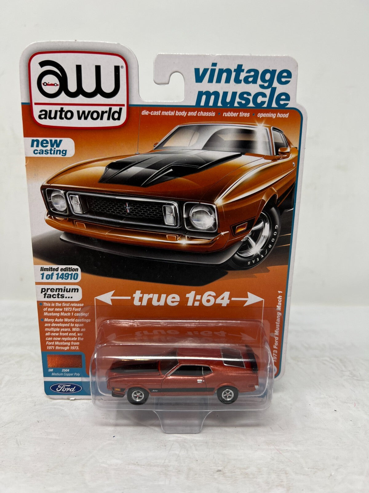 Auto World 1973 Ford Mustang Mach 1 Vintage Muscle 1:64 Diecast
