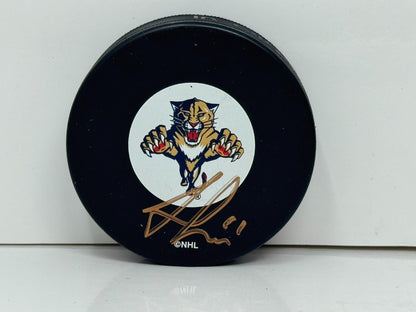 Jonathan Huberdeau Florida Panthers Signed NHL Autograph Puck Gold Auto