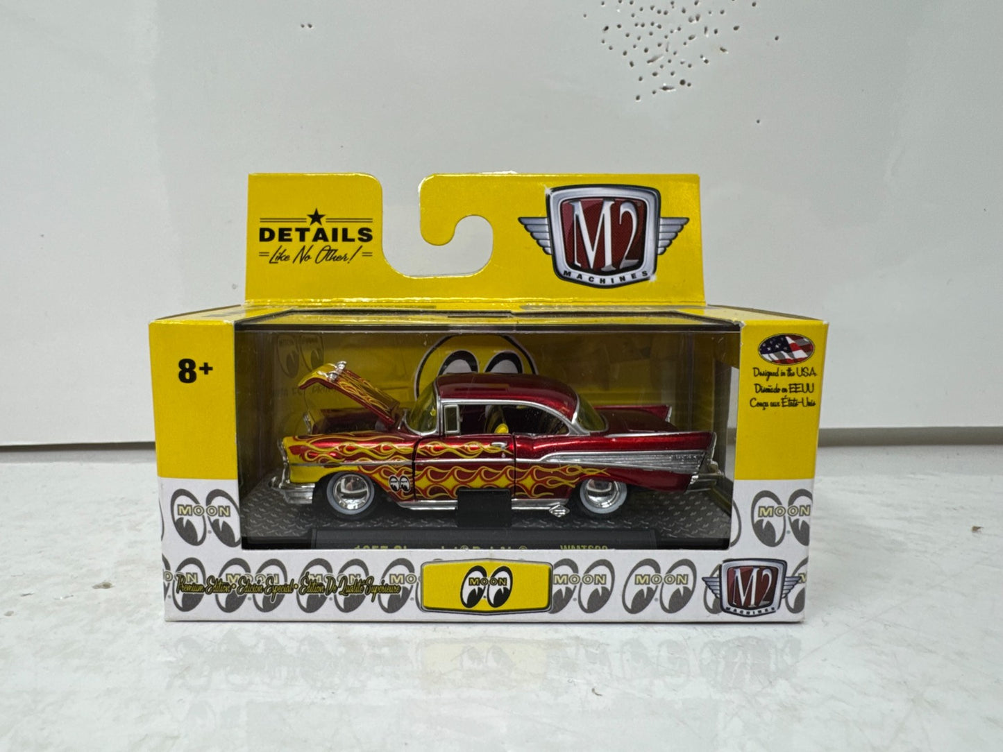 M2 Machines 1957 Chevrolet Bel Air Moon Eyes Flames 1:64 Diecast