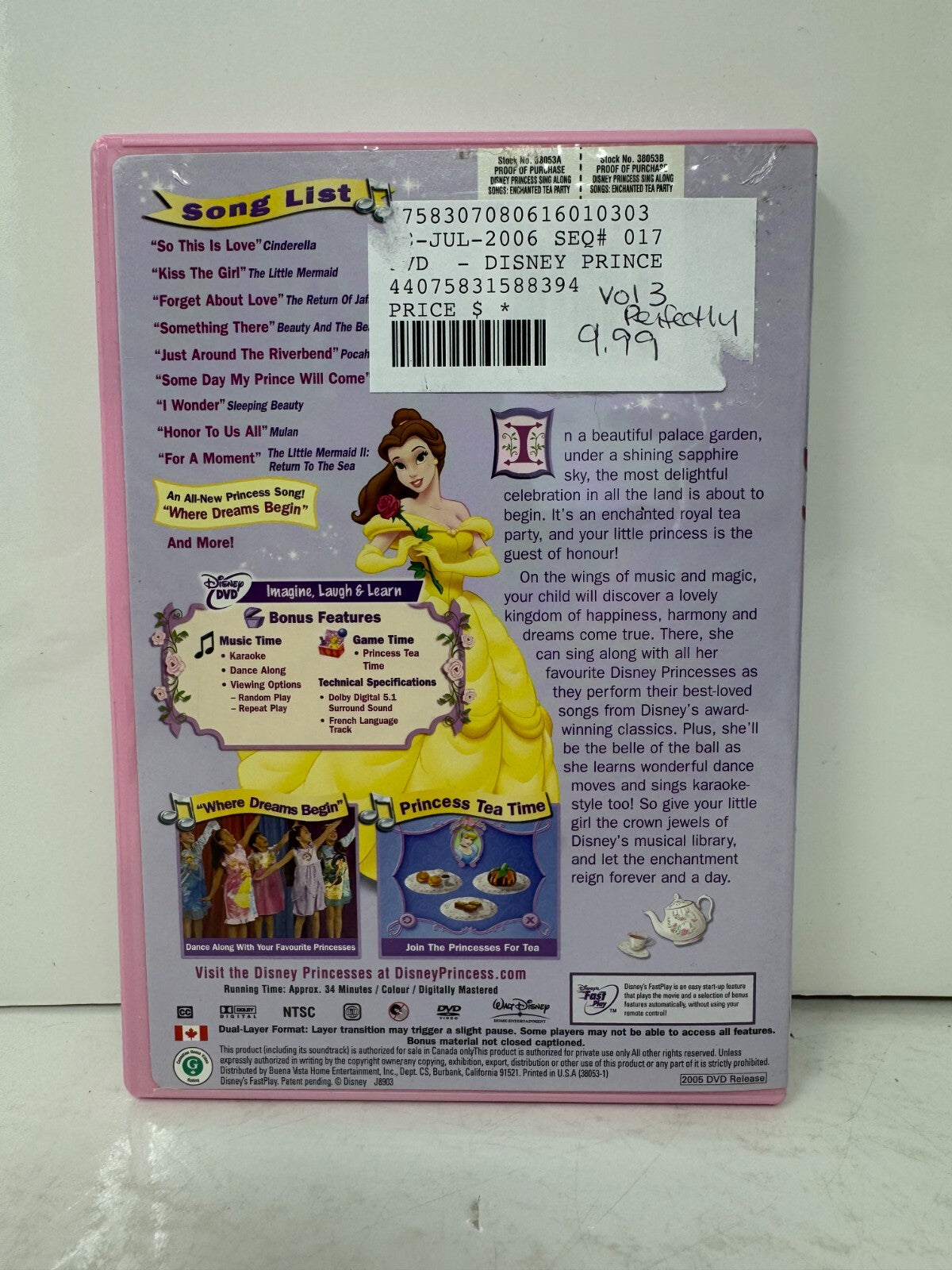 Disney Sing-Along-Songs: Disney Princess Vol. 2 (DVD) Good Condition!!!