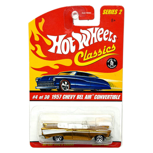 Hot Wheels Classics Series 2 1957 Chevy Bel Air Convertible 1:64 Diecast Gold