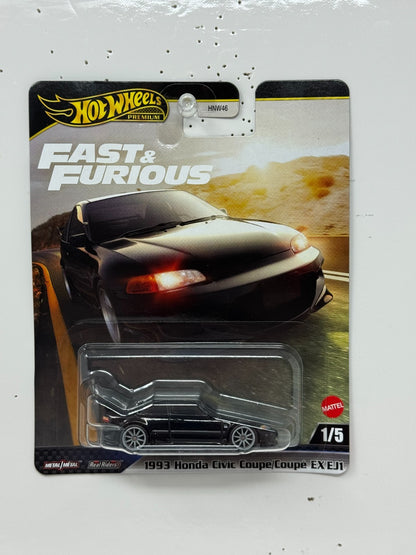 Hot Wheels Premium Fast & Furious 1993 Honda Civic Coupe EX EJ1 1:64 Diecast