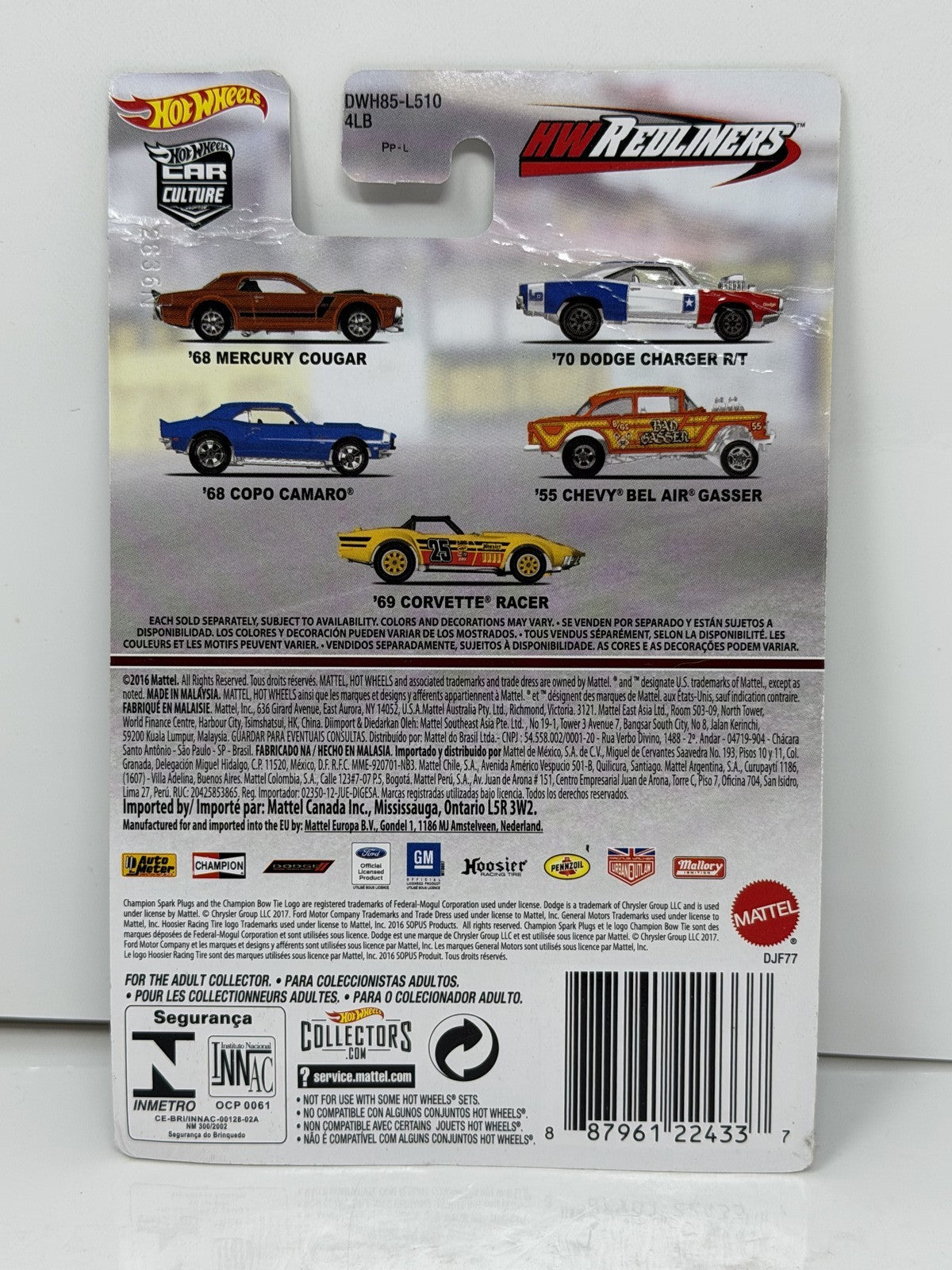 Hot Wheels HW Redliners 1968 COPO Camaro 1:64 Diecast Real Riders